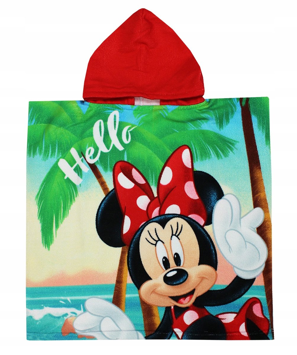 MYSZKA MINNIE PONCZO KĄPIELOWE RĘCZNIK Z KAPTUREM DZIECIĘCY BASEN LATO