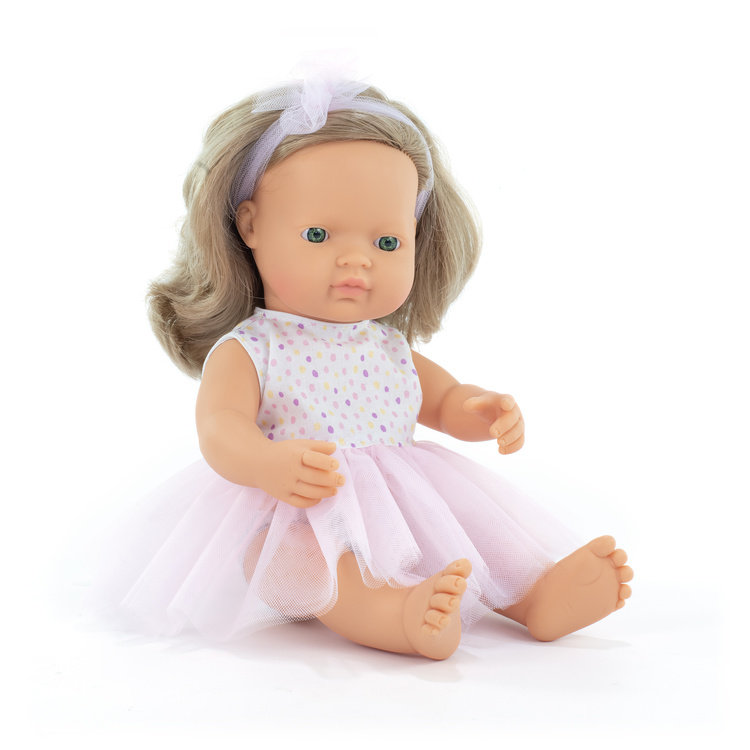Miniland Lalka dziewczynka Ciemny Blond 38 cm My Friends & Me