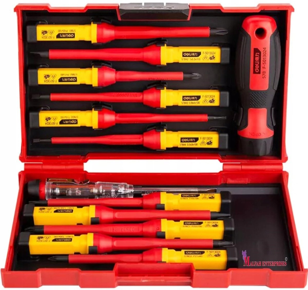 Wkrętaki izolowane VDE magnetyczne zestaw wkrętaków 1000V Deli 13sztuk