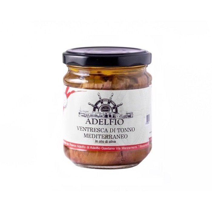 Boczek tuńczyka w oliwie z oliwek, 200 g (Ventresca di Tonno) / Adelfio