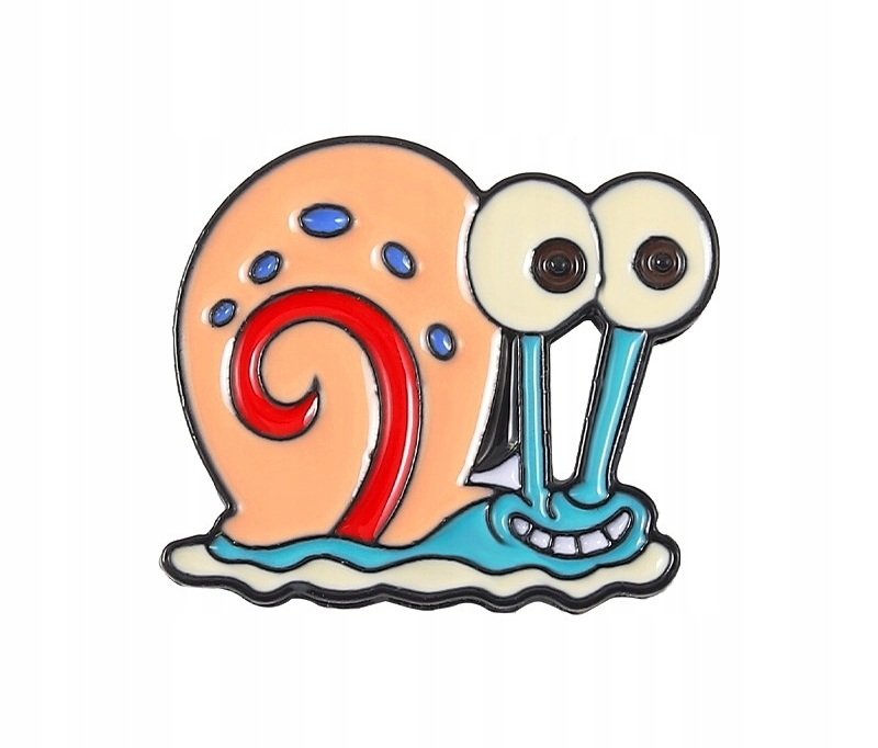 PIĘKNA PRZYPINKA, BROCHA, BROSZKA, PIN - ŚLIMAK GACUŚ SPONGEBOB, GACEK