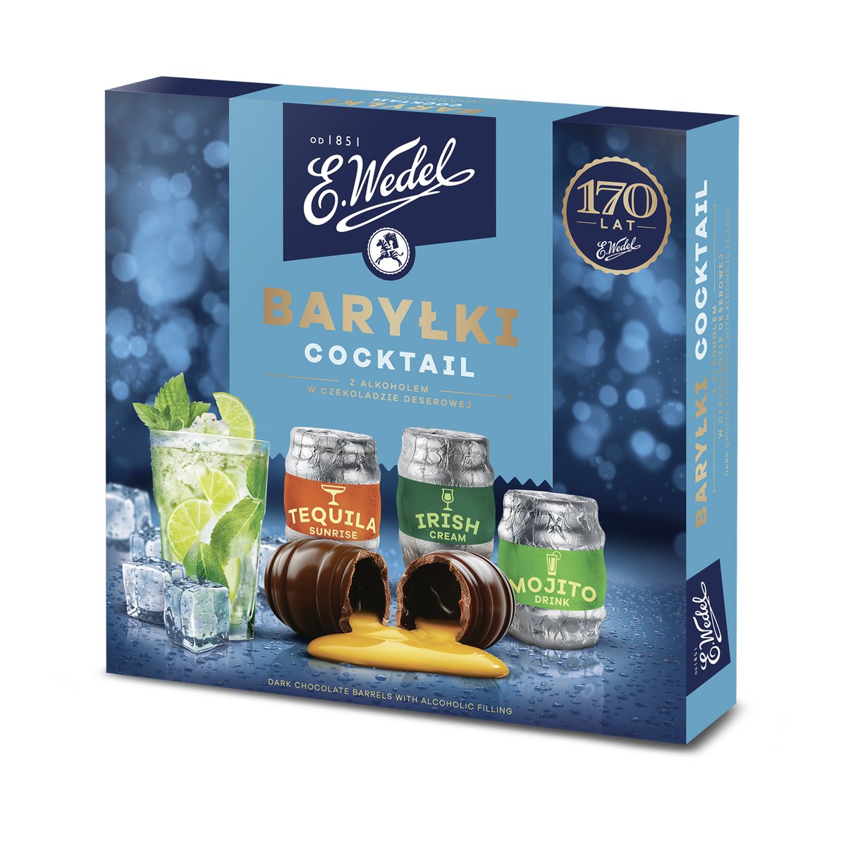 Baryłki Cocktail w czekoladzie deserowej 200 g E.Wedel