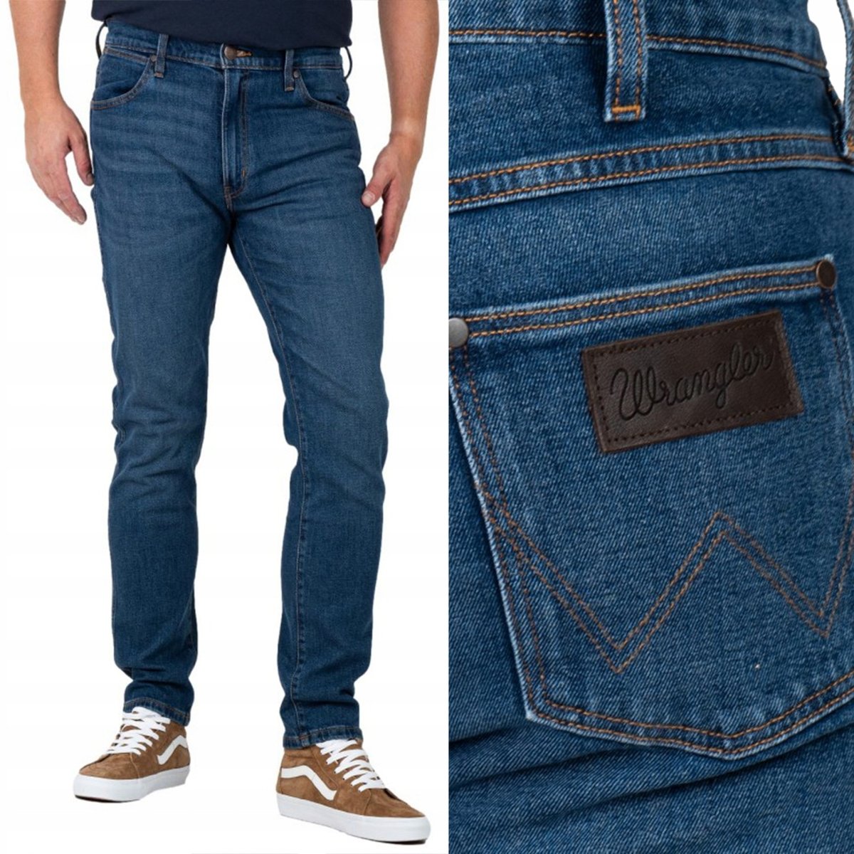 Wrangler LARSTON SLIM Louie Louie DOPASOWANE SPODNIE JEANSOWE DżINS W30 L34
