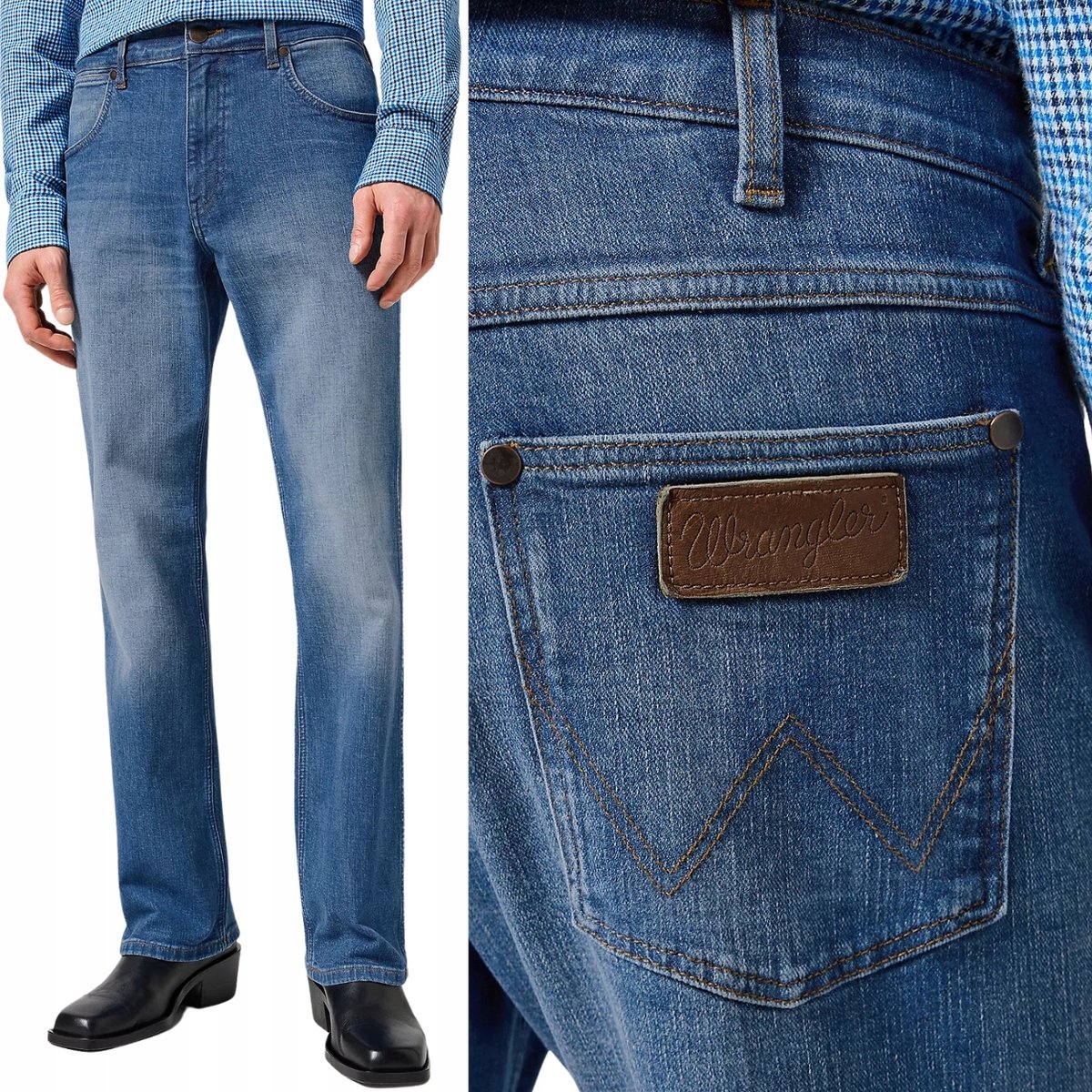 Wrangler HORIZON REGULAR BOOT Prairie ROZSZERZANE SPODNIE JEANSOWE W32 L34