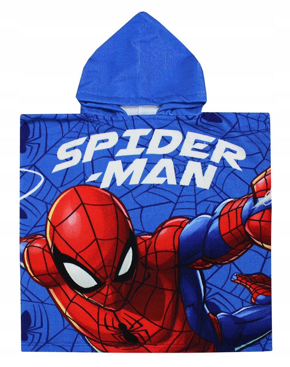 SPIDERMAN MARVEL PONCZO KĄPIELOWE RĘCZNIK Z KAPTUREM DZIECIĘCY BASEN LATO