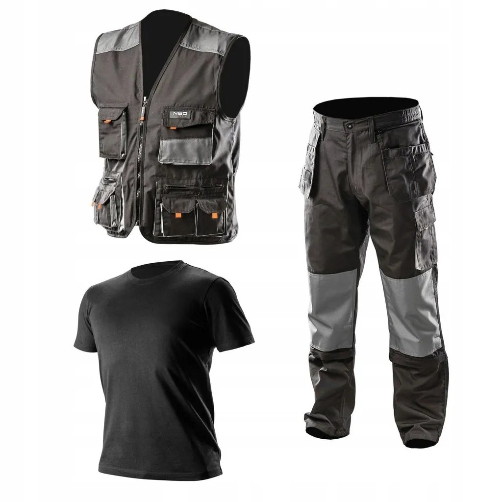 Komplet męskiej odzieży roboczej BHP XXL NEO Spodnie koszulka i kamizelka