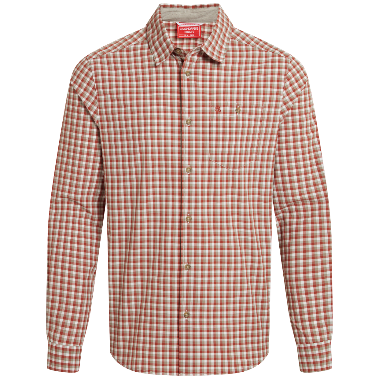 Koszula Craghoppers NosiLife Nuoro Check Long Sleeved Shirt Rozmiar: M / Kolor: pomarańczowy