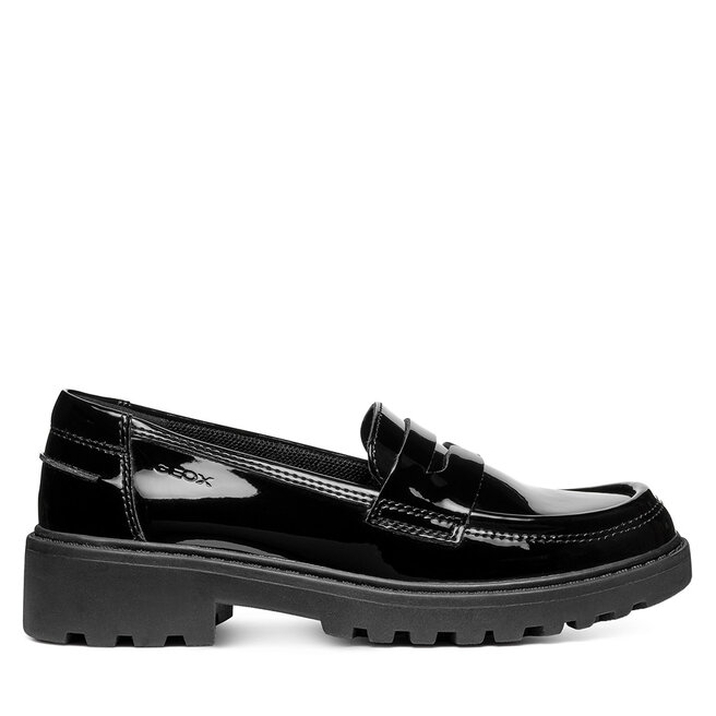 Loafersy Geox Jr Casey J3620C 000HH C9999 S Czarny