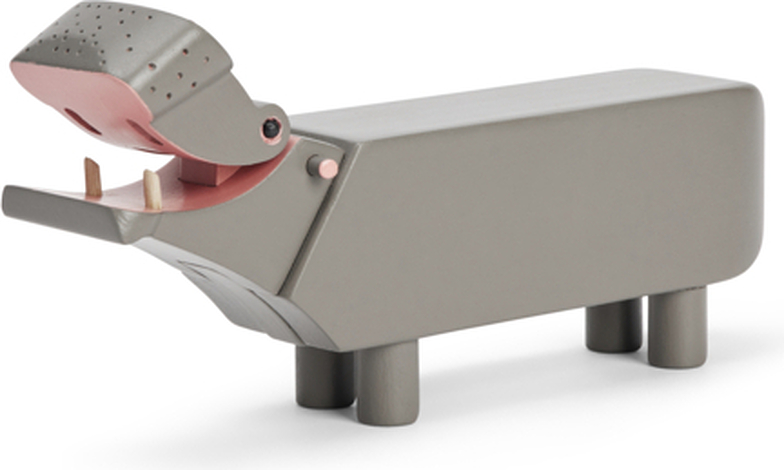 Dekoracja drewniana Kay Bojesen hipopotam 6 cm szara