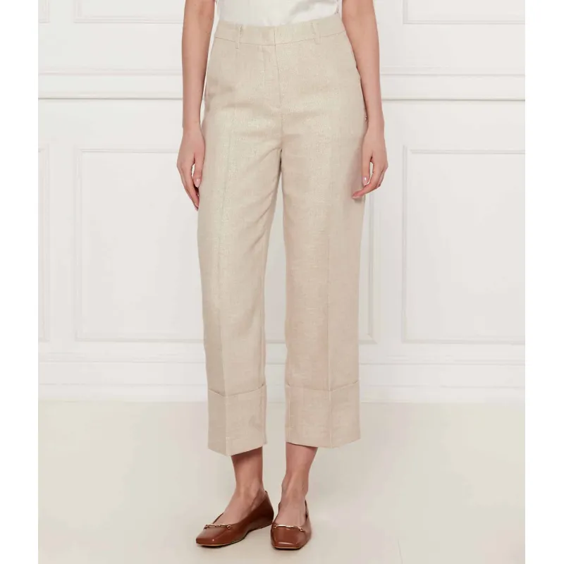 Marc Cain Lniane spodnie WUKARI flare fit