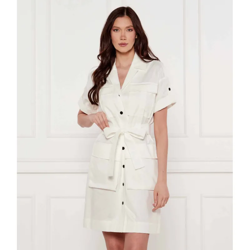 Marc Cain Sukienka z paskiem | z dodatkiem jedwabiu