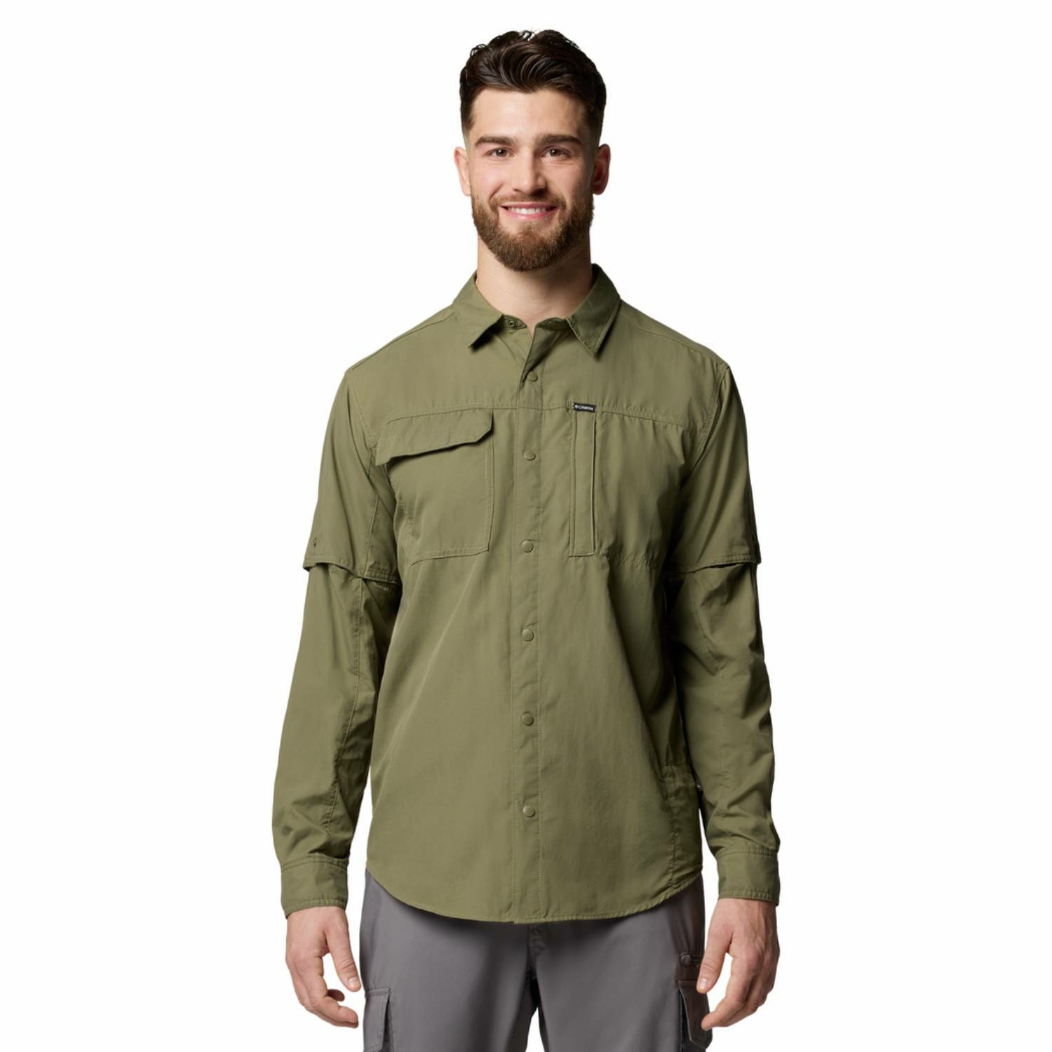 Męska koszula Columbia Skien Valley Long Sleeve Shirt stone green - L