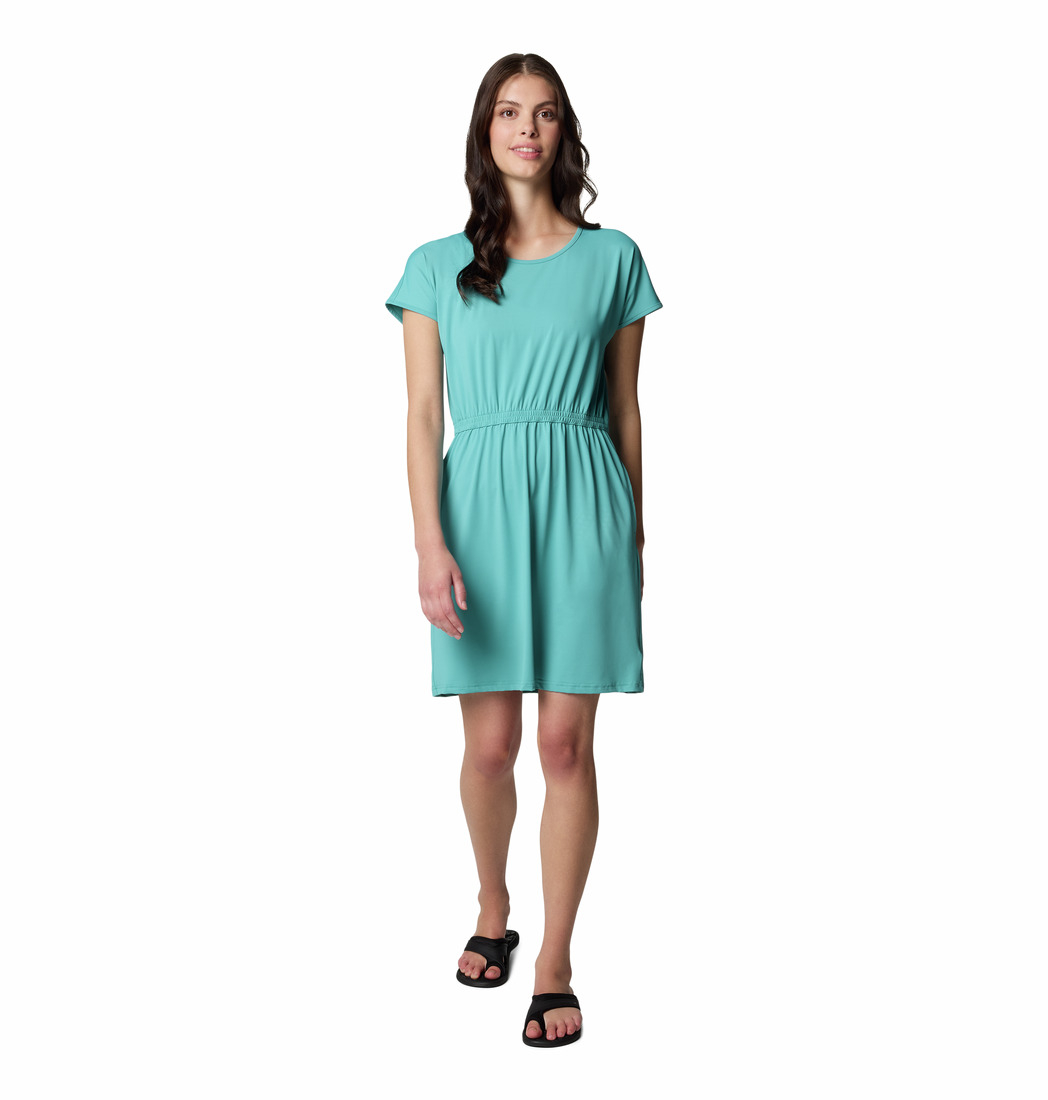Sukienka techniczna z krótkim rękawem Columbia Chill River SS Dress teal - L