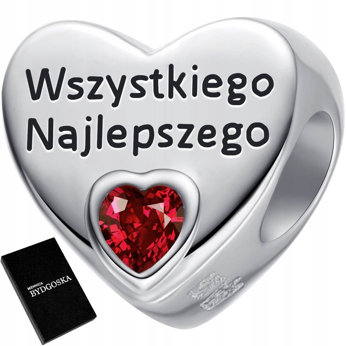SREBRNY CHARMS ZAWIESZKA SERCE WSZYSTKIEGO NAJLEPSZEGO NA URODZINY 925