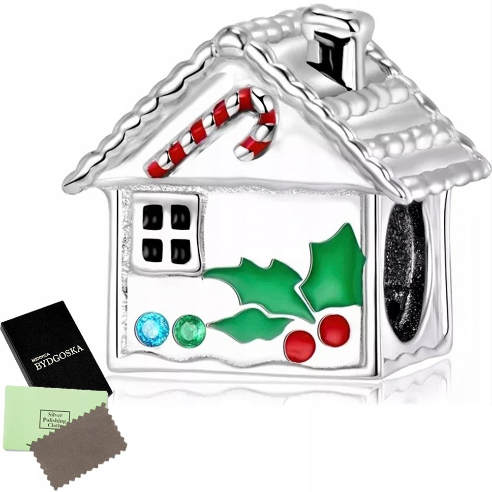 SREBRNY CHARMS DOMEK PREZENT NA ŚWIĘTA 925
