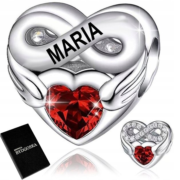 SREBRNY CHARMS ZAWIESZKA SERCE NIESKOŃCZONOŚĆ IMIĘ MARIA SREBRO 925