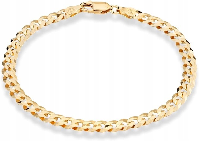 ZŁOTA BRANSOLETKA MĘSKA PANCERKA DIAMENTOWANA SREBRO PRÓBA 925 21 CM