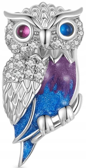 SREBRNY CHARMS ZAWIESZKA SOWA BEADS KORALIK