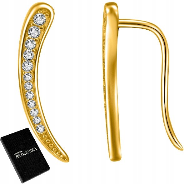 ZŁOTE KOLCZYKI NAUSZNICE POZŁACANE SREBRO 925