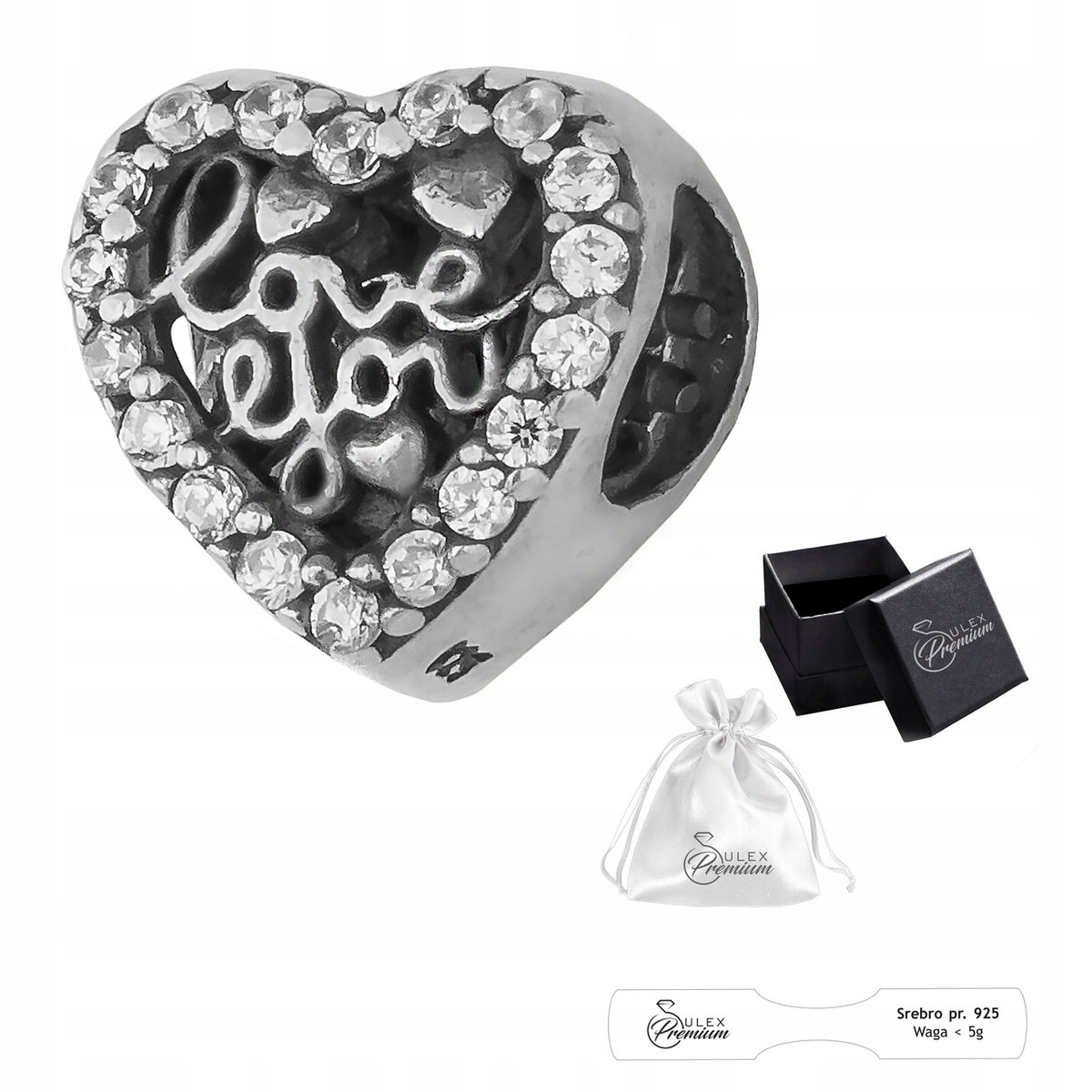 Charms srebro pr 925 Element do Bransolet Modułowych Love You dla Niej