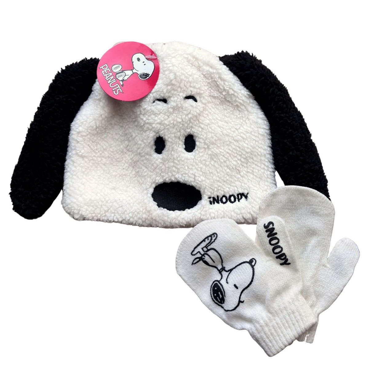 Komplet czapka rękawiczki Peanuts Snoopy zimowy piesek
