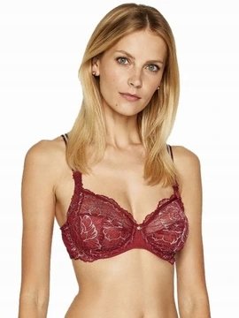Biustonosz miękki czerwony na fiszbinie Triumph Peony Florale W 75B