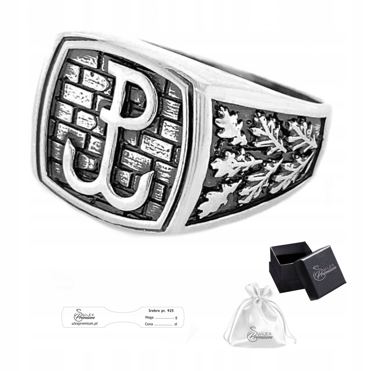 Sygnet Patriotyczny srebrny pr. 925 Pierścień POLSKA WALCZĄCA r. 35