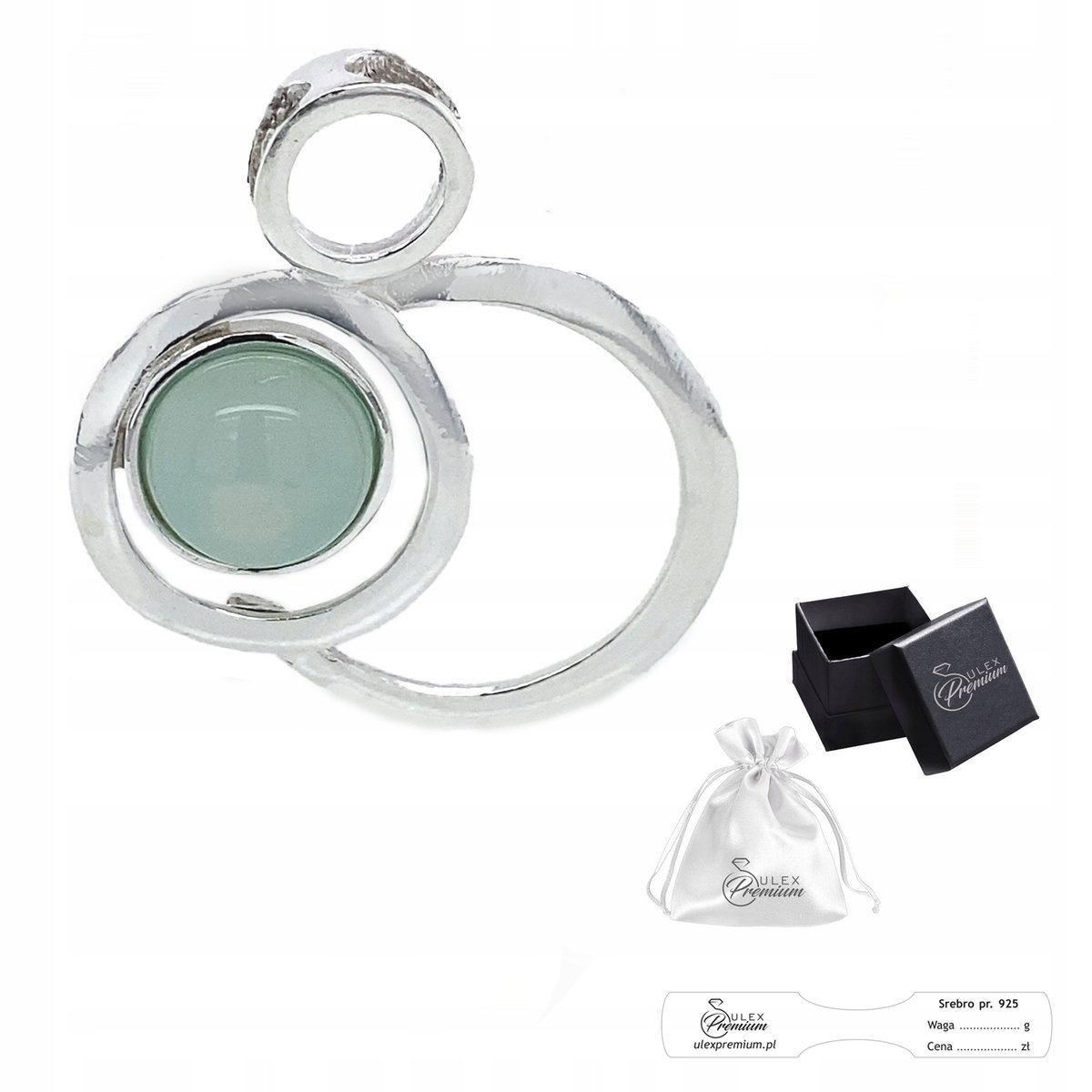 Zawieszka srebrna pr. 925 Elegancki Wisiorek z Naturalnym Agatem Aqua