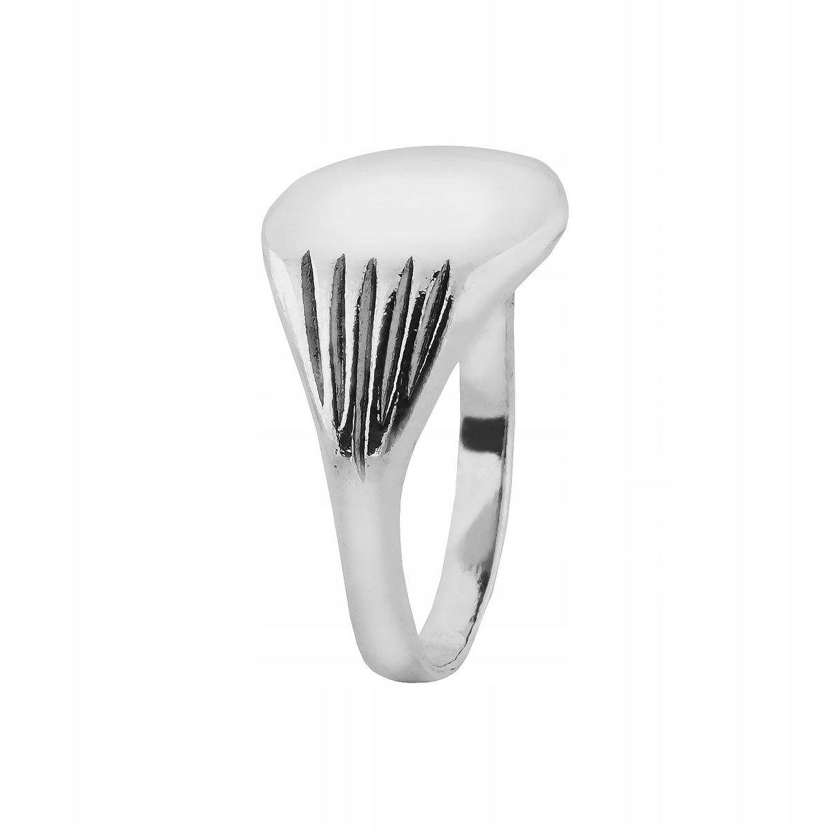 top Sygnet srebrny pr. 925 Elegancki Pierścień Polerowany + Grawer r. 32