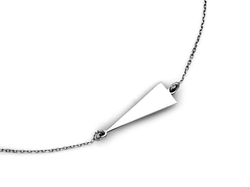 Srebrny naszyjnik celebrytka 925 z długim trójkątnym elementem s