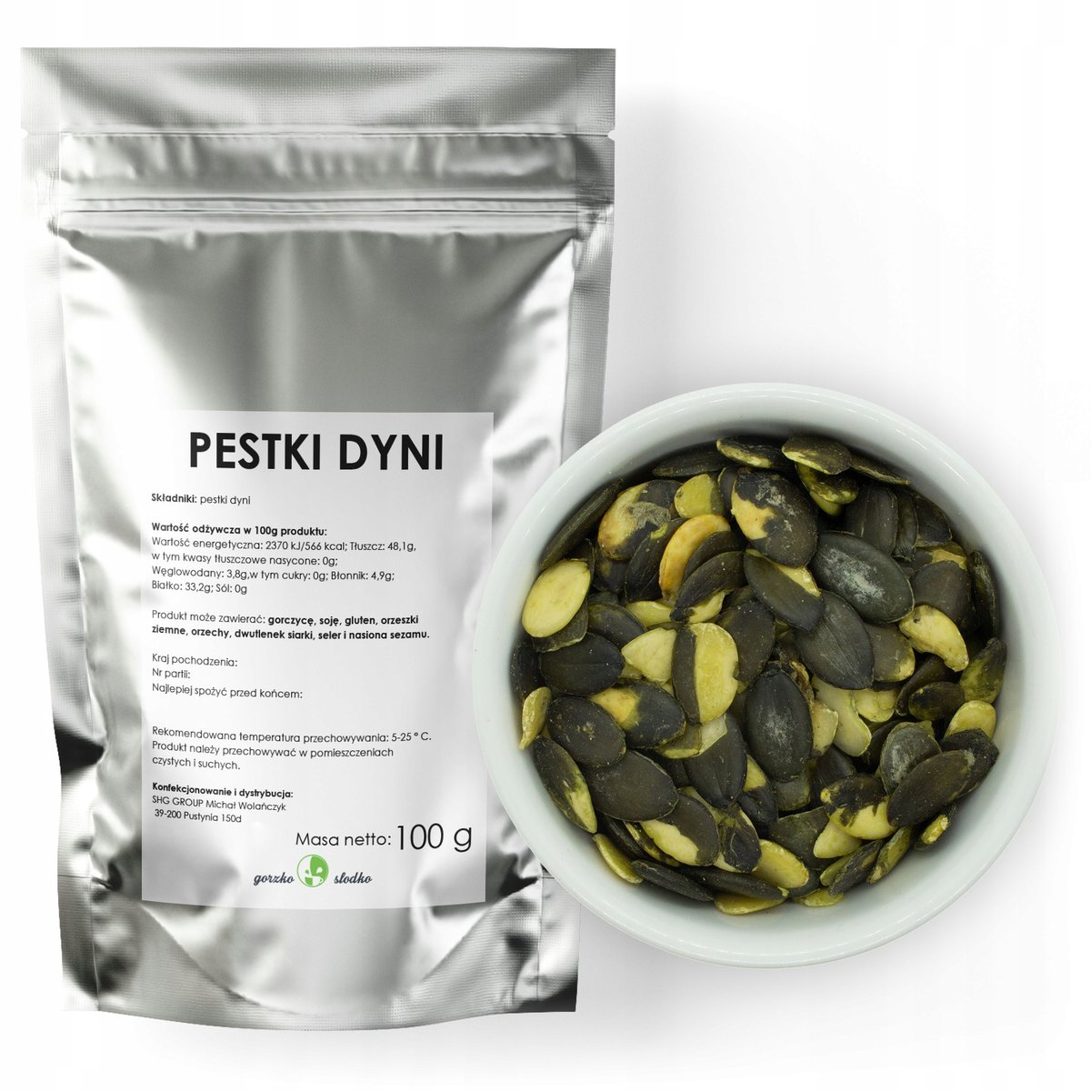 Dynia Łuskana 100 G Pestki Dyni Naturalne Bez Łupiny Zdrowa Przekąska
