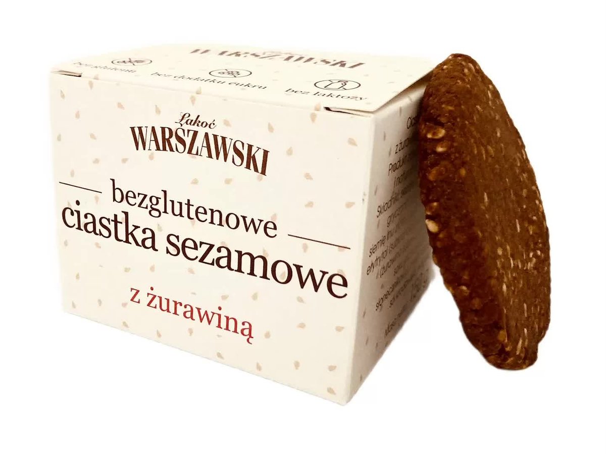 Ciastka Sezamowe Z ��urawin�� Bezglutenowe 150 g - ��ako�� Warszawski