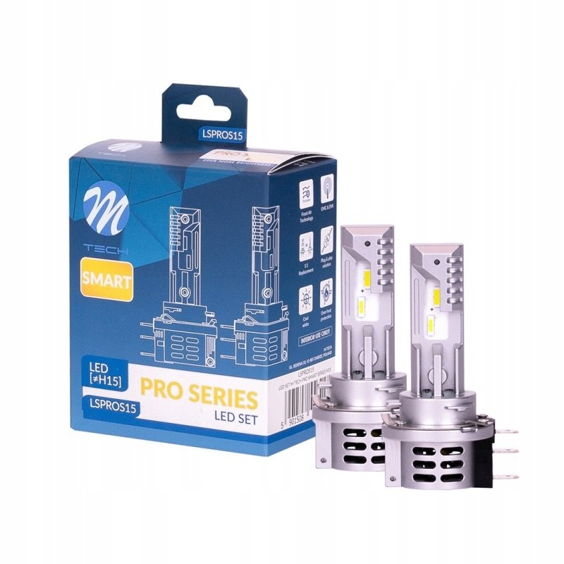 Żarówki LED Set M-Tech Pro Smart Series H15 Dopasowanie 1:1 Canbus