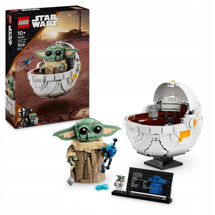 LEGO STAR WARS - Gwiezdne Wojny Baby Yoda Grogu w wózku LEGO PREZENT DLA CHŁOPCA