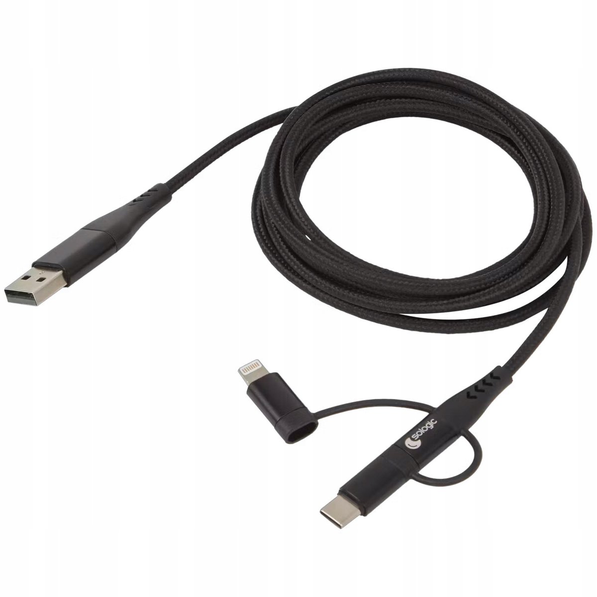 Zestaw kabli USB - USB typ C / microUSB / Lightning Sologic