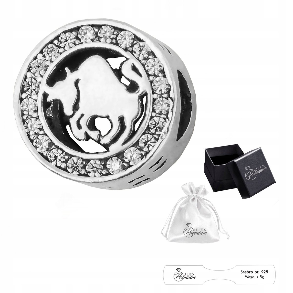 Charms srebro pr. 925 Element do Bransolet Modułowych Znak Zodiaku Byk