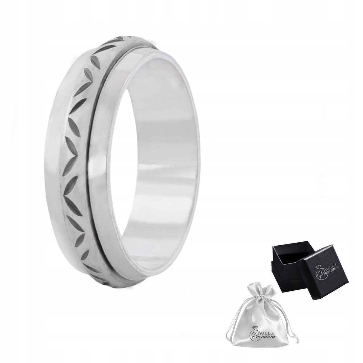 Obrączka Antystresowa Obrotowa szer. 6 mm Pierścionek srebrny 925 r. 15