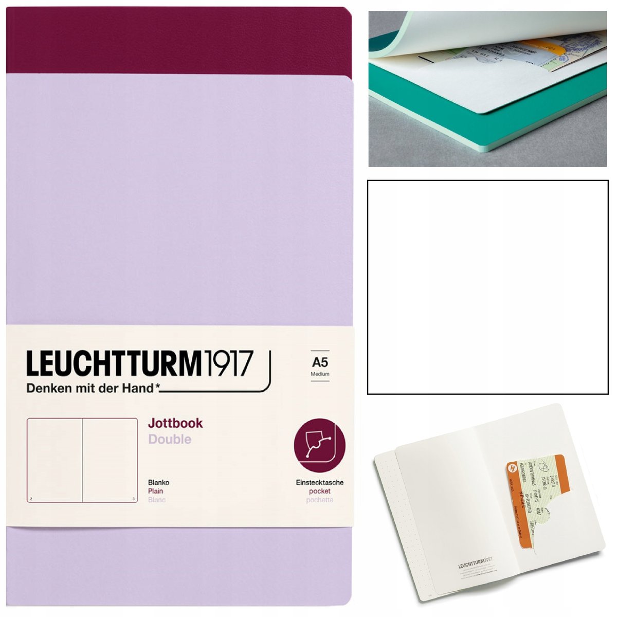 LEUCHTTURM1917 Notatnik Notes A5 Gładki Jottbook zeszyt szkicownik DWUPAK