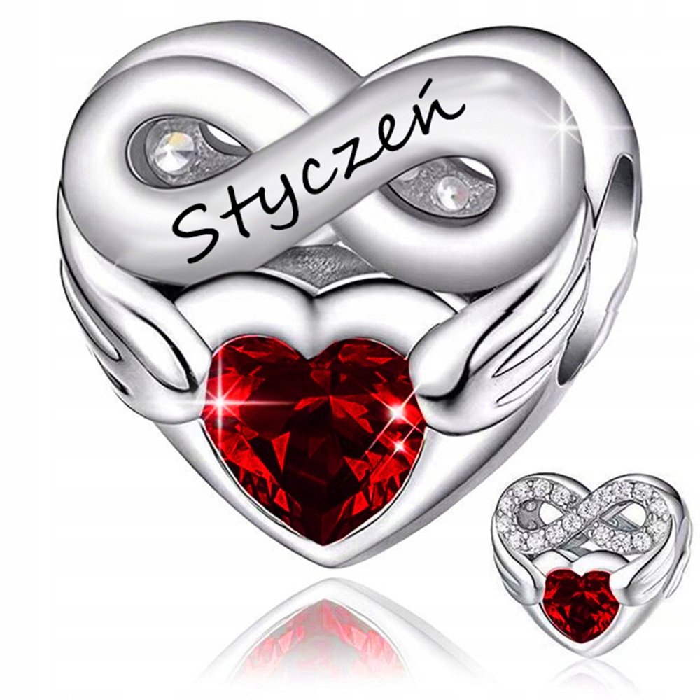 CHARMS SREBRNY MIESIĄC STYCZEŃ ZAWIESZKA BEADS