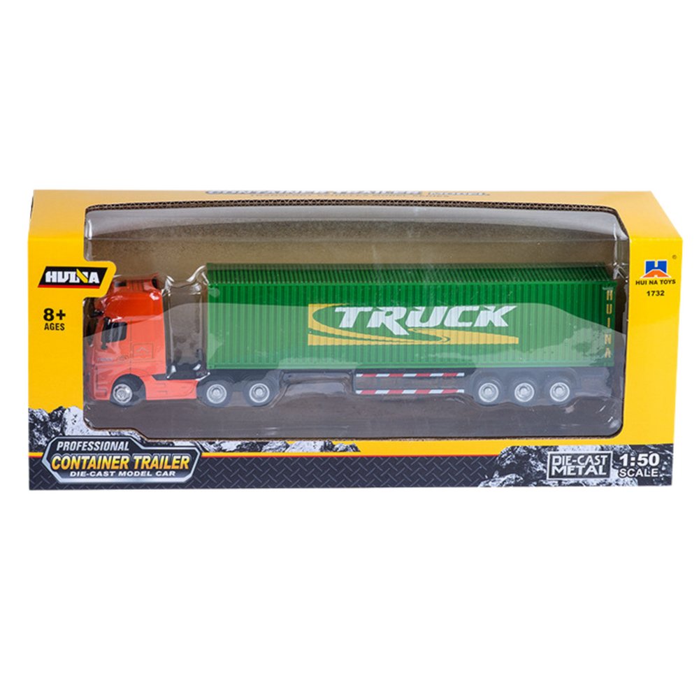 ZABAWKOWA CIĘŻARÓWKA NACZEPA METALOWA ZIELONA