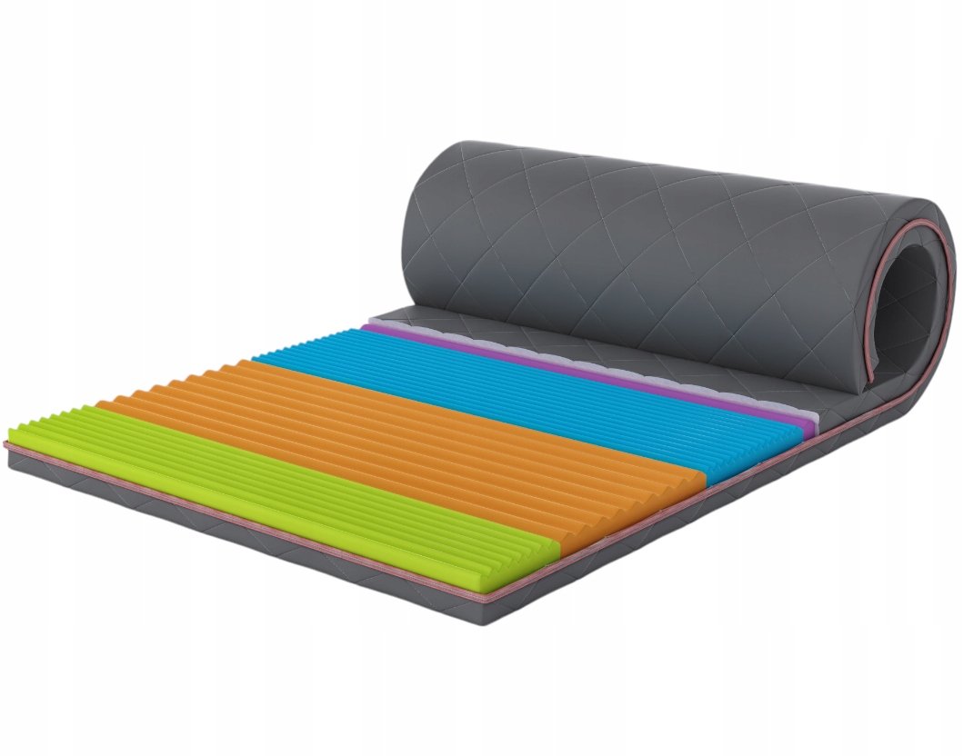 Materac nawierzchniowy 160x200 Nakładka na materac TOPPER masujący GREY 5cm