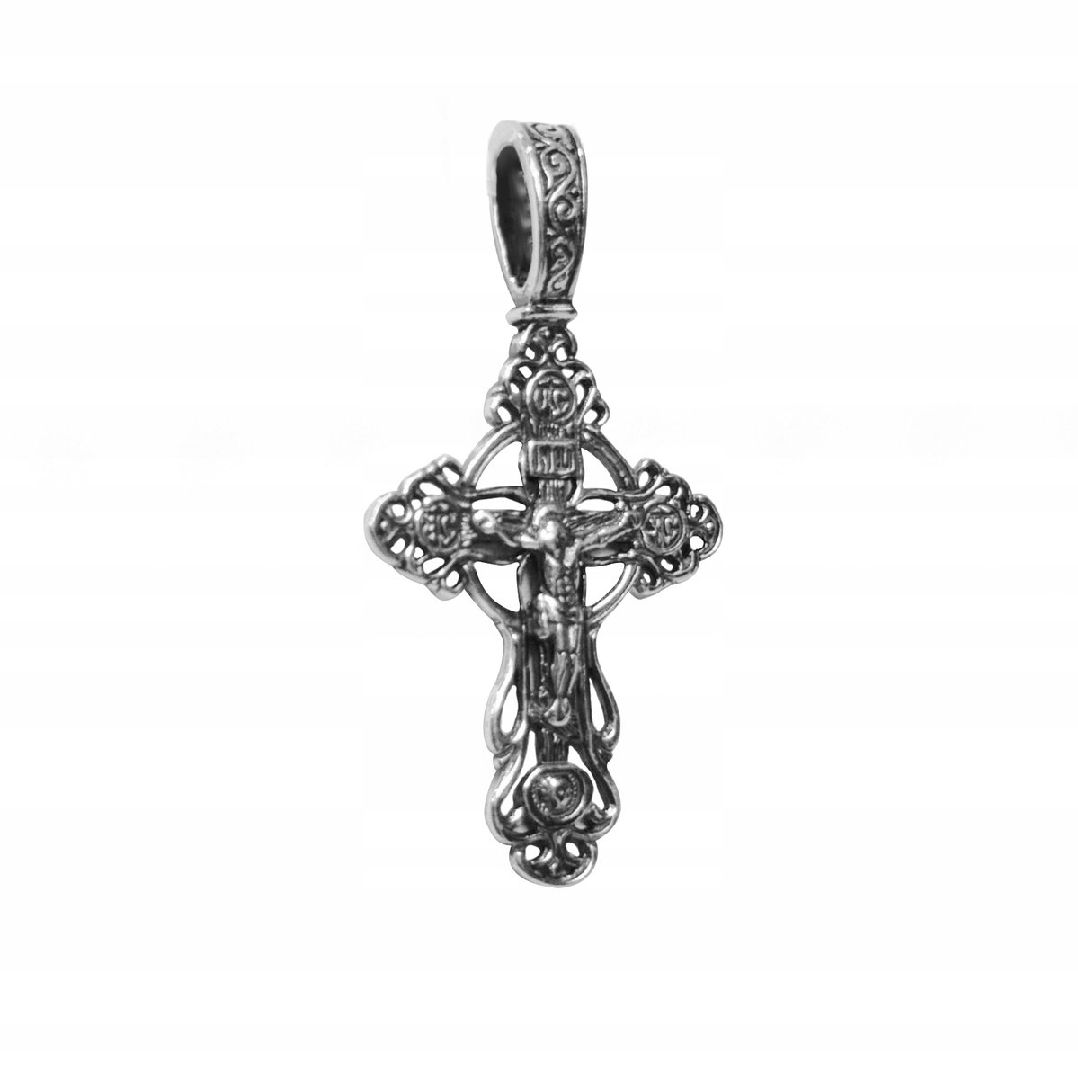Krzyżyk Prawosławny Srebrny pr. 925 z Figurką Pana Jezusa Chrystusa