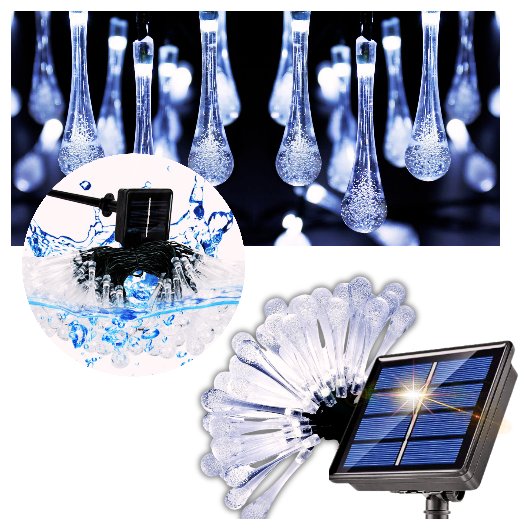 Girlanda Ogrodowa Solarna Świetlna Wodoszczelna Odporna Krople Sople Zimne