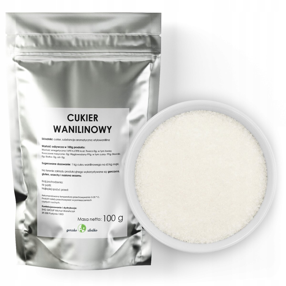 Cukier Wanilinowy Aromatyczny Do Ciast 100G