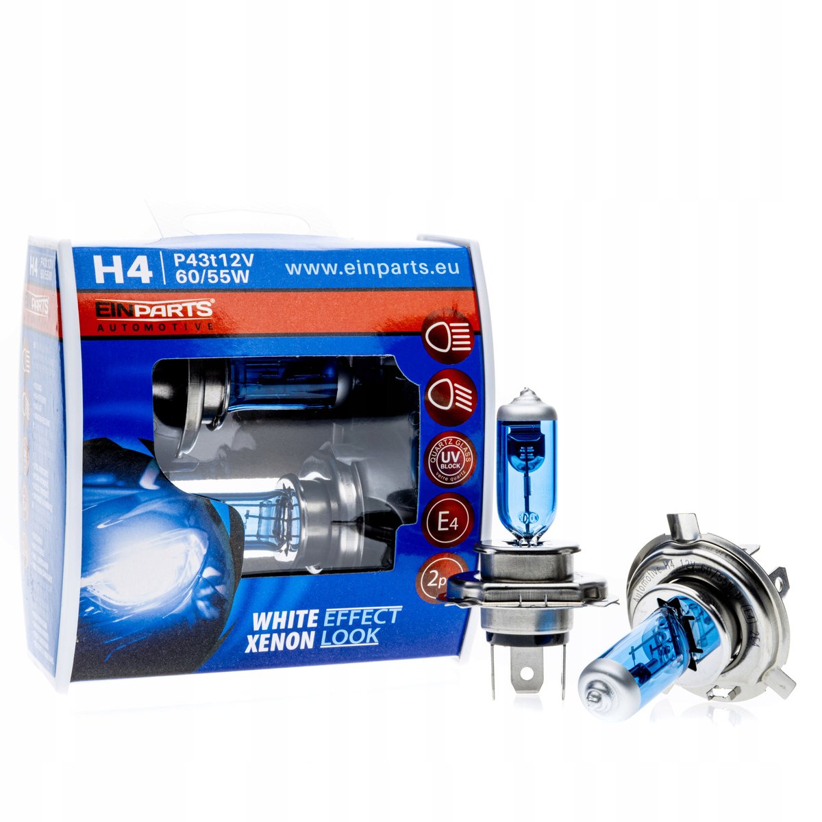 ŻARÓWKI EINPARTS H4 WHITE EFFECT XENON LOOK 2szt. 6000K