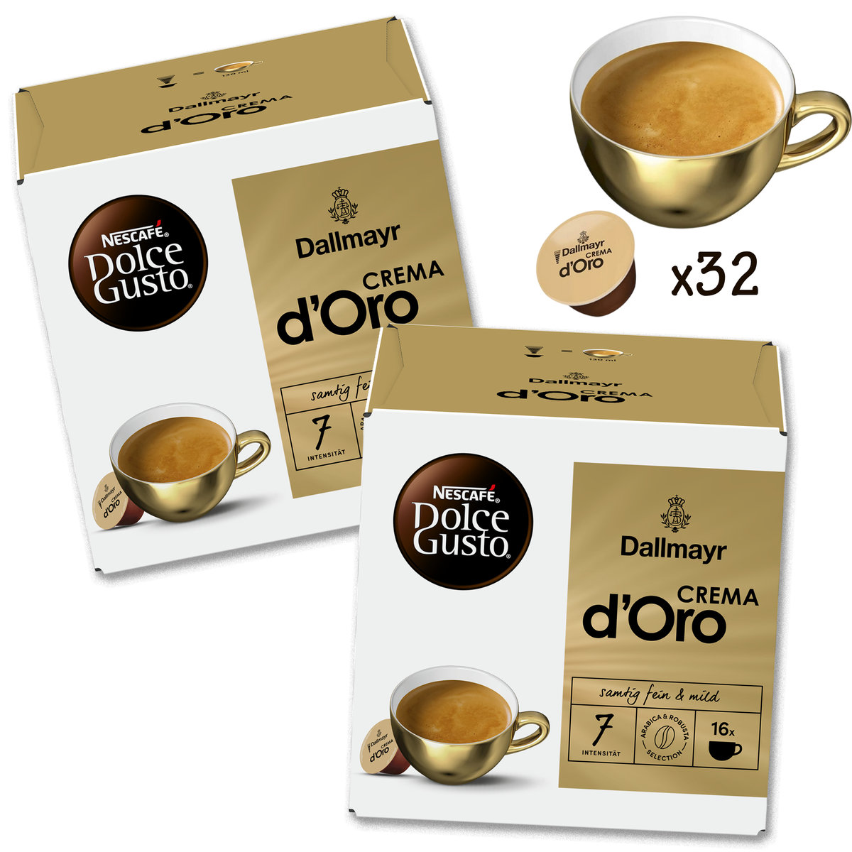 Kapsułki do Dolce Gusto kawa do ekspresu Nescafe Crema d'Oro 2 x 16 szt. zestaw