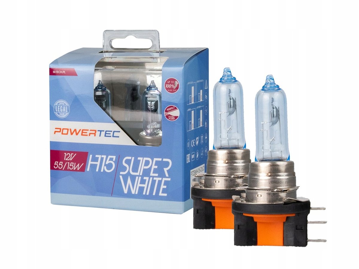 Żarówki Żarówka H15 12V Powertec Super White 2szt.
