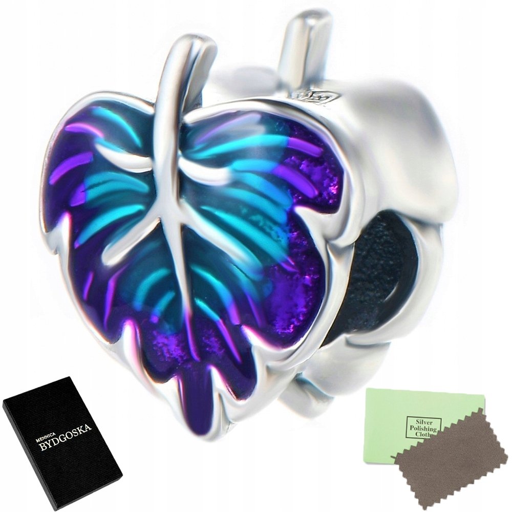 ZAWIESZKA CHARMS SREBRO 925 LISTEK BEADS SREBRNY