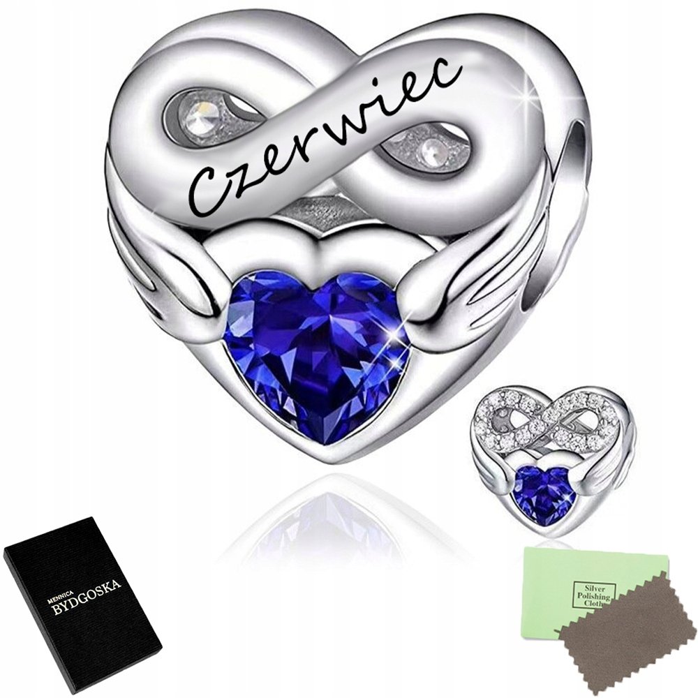 CHARMS SREBRNY MIESIĄC CZERWIEC ZAWIESZKA BEADS CHARMS ZAWIESZKA SREBRO