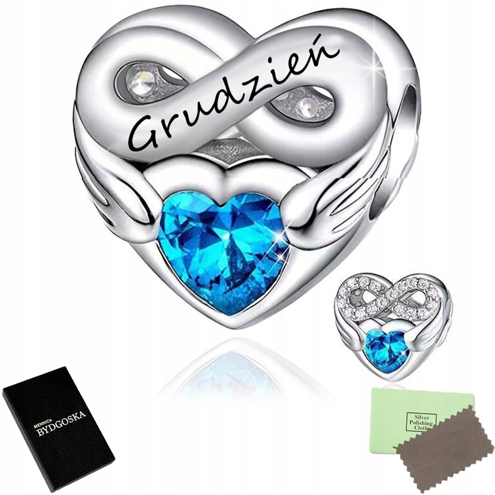 CHARMS SREBRNY MIESIĄC GRUDZIEŃ ZAWIESZKA BEADS